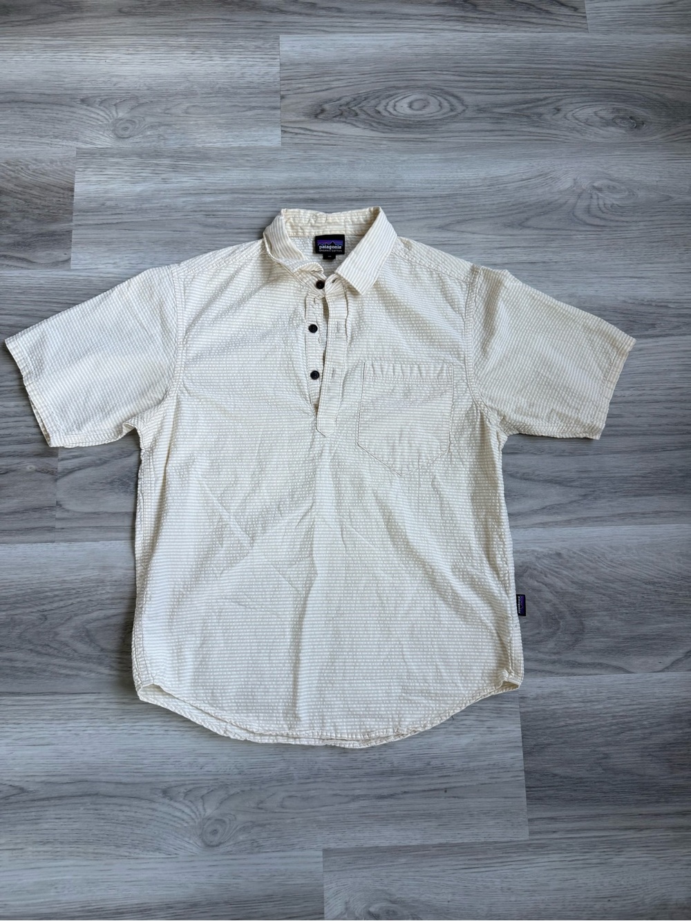 Patagonia Cream Short-Sleeve Polo Shirt